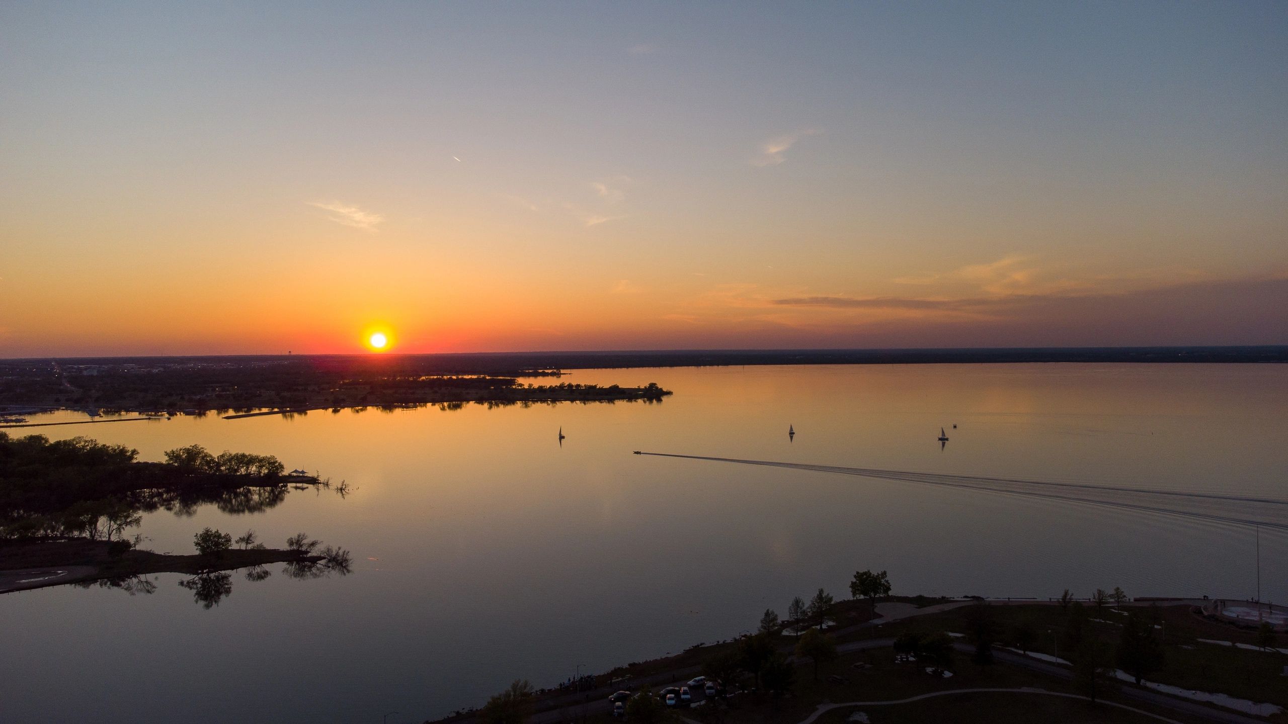 music festival at lake Oklahoma crowd stage sunset outdoor